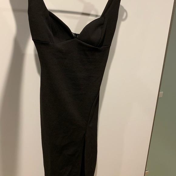 plunge down midi dress nasty gal